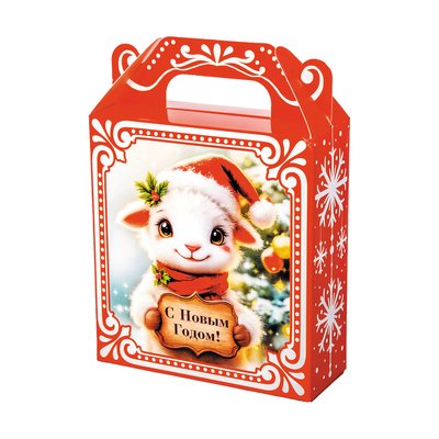 Новогодний подарок «005.Кроха» · Вес: 200 г., Упаковка: картон. · Размеры: ↔ 11.50 см ⤢ 4.50 см ↕ 16.00 см · (кликни на картинку, чтобы увеличить) Детский новогодний подарок «Кроха», 200 г, каталог 2027 года