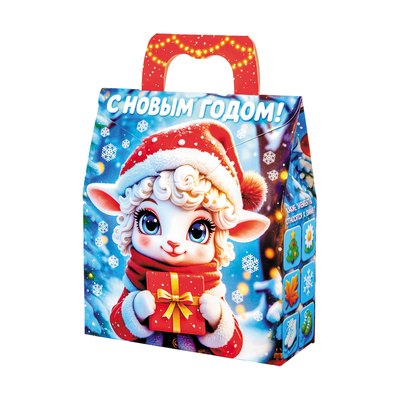 Новогодний подарок «011.Счастливчик» · Вес: 400 г., Упаковка: картон. · Размеры: ↔ 17.00 см ⤢ 6.50 см ↕ 24.00 см · (кликни на картинку, чтобы увеличить) Детский новогодний подарок «Счастливчик», 400 г, каталог 2027 года