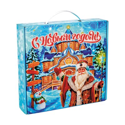Новогодний подарок «094.Открытка» · Вес: 1000 г., Упаковка: картон. · Размеры: ↔ 26.00 см ⤢ 6.50 см ↕ 24.50 см · (кликни на картинку, чтобы увеличить) Детский новогодний подарок «Открытка», 1000 г, каталог 2027 года