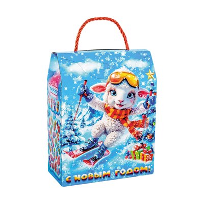 Новогодний подарок «193.Шустрик» · Вес: 700 г., Упаковка: картон. · Размеры: ↔ 16.80 см ⤢ 8.00 см ↕ 21.00 см ⌀ 0.00 см · (кликни на картинку, чтобы увеличить) Детский новогодний подарок «Шустрик», 700 г, каталог 2027 года - фото 2